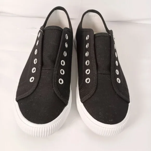 Hurley Chloe Canvas Slip On Sneakers Women 6.5 Black Low Top Casual NWOB - Picture 8 of 8